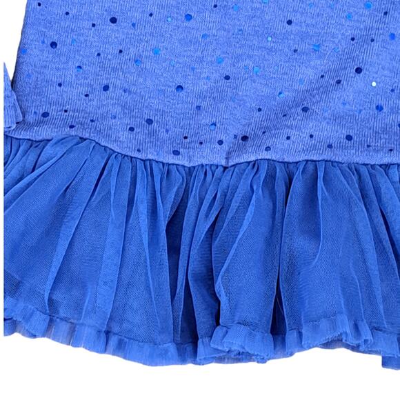 2 FOR $5 SALE Girl's Blue  With Sequins And Tulle Knit Tunic Top Size 4T - Picture 4 of 9